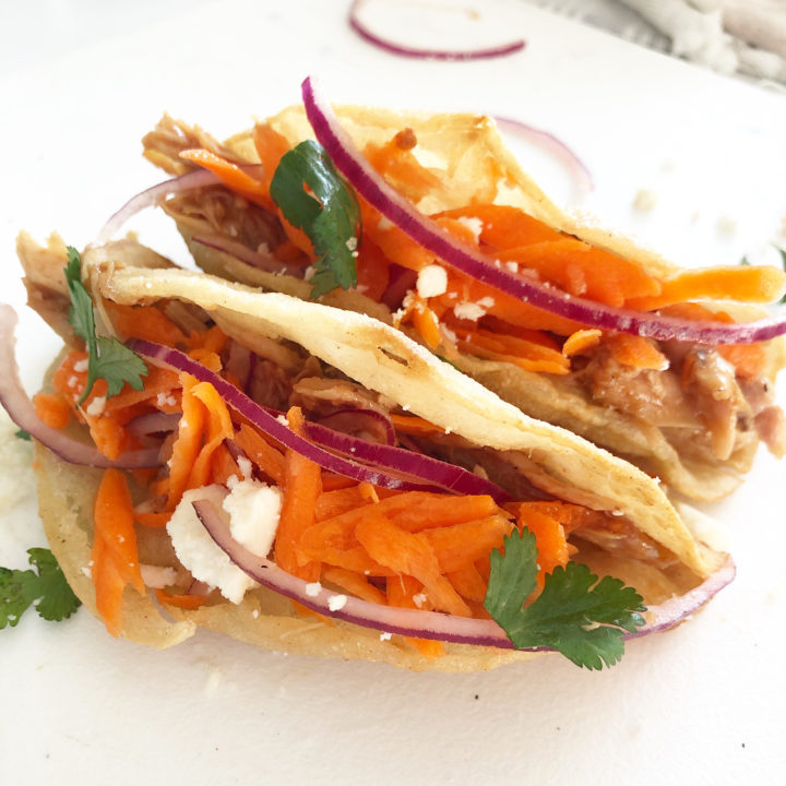 asian tacos on white background