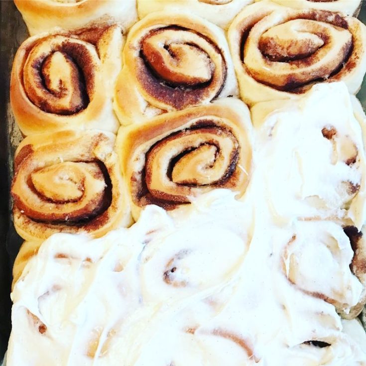 Cinnamon rolls with cream cheese frosting