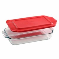 Pyrex Basics 2-qt Oblong with red cover