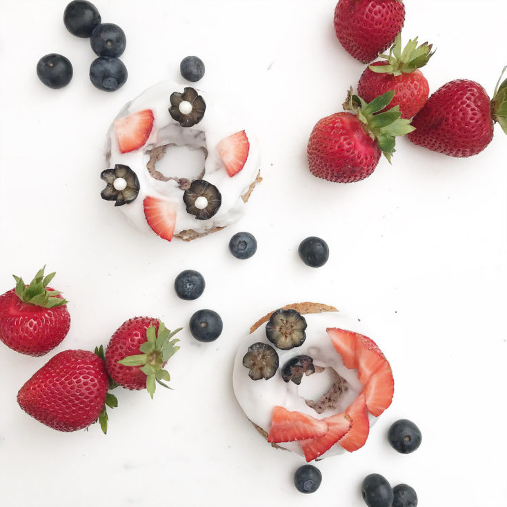 lemon blueberry baked donuts