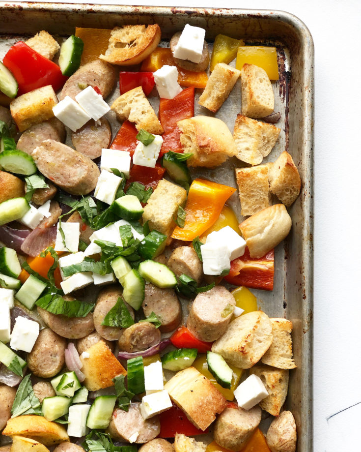 Easy Sheet Pan Dinner Roasted Panzanella Salad More Momma!