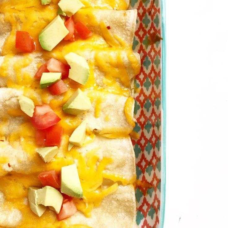 chicken enchiladas with toppings