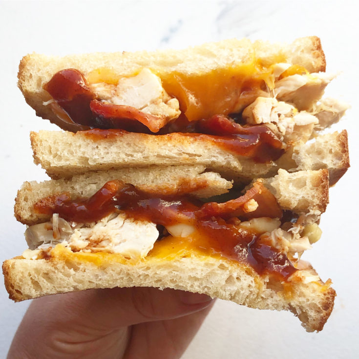 BBQ chicken bacon grilled cheese