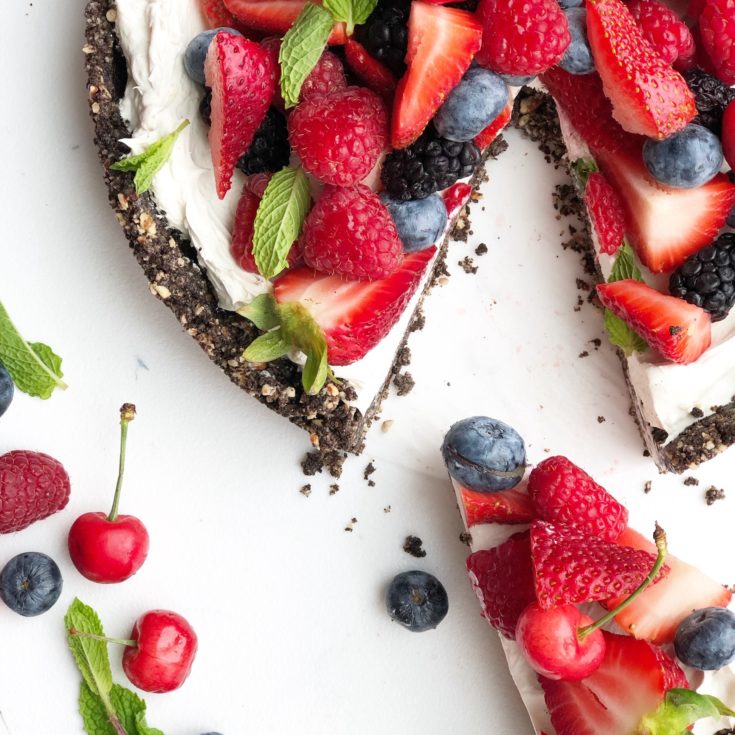 summer berry no-bake cheesecake tart