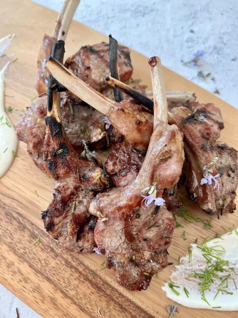 Lollypop Lamb Chops With Lemon Whipped Feta