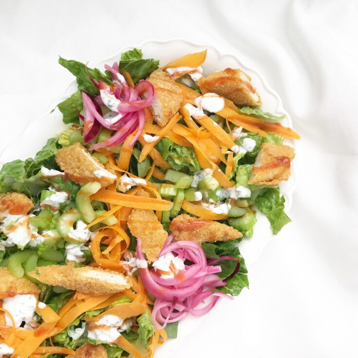 salad on a white background