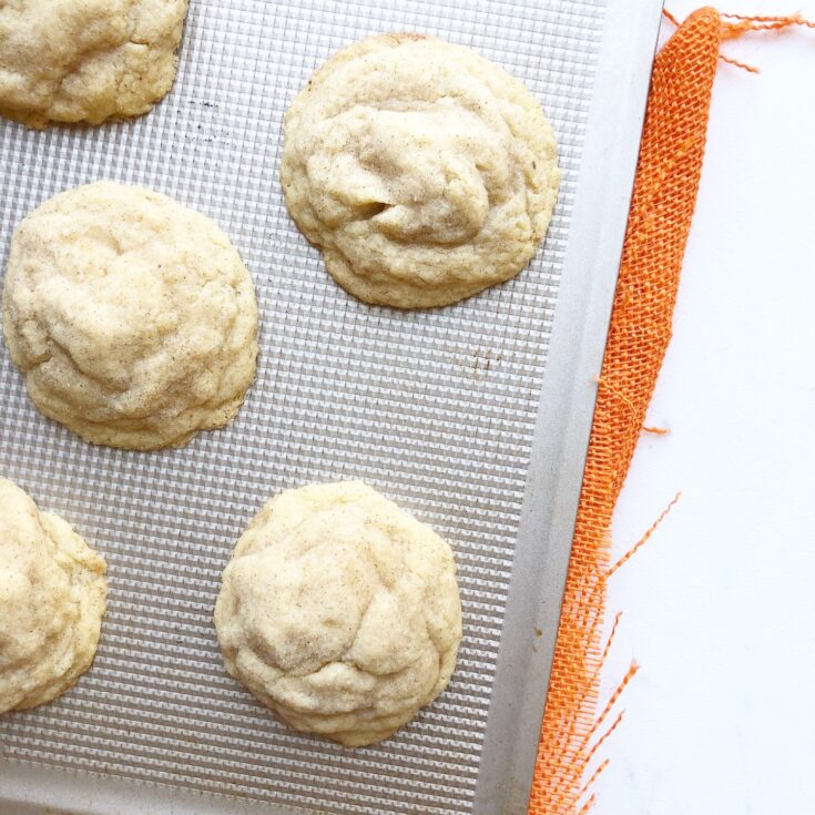 snickerdoodles on a cookie sheet