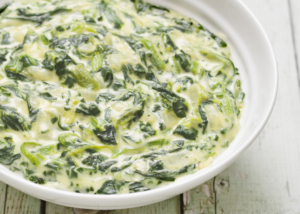 creamed spinach in a bowl