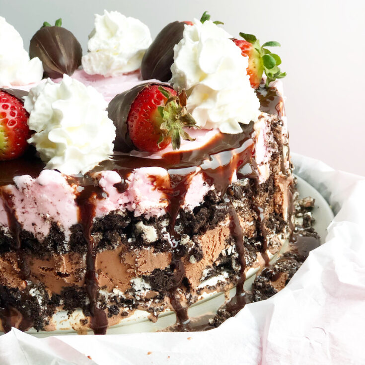 strawberry ice cream cake