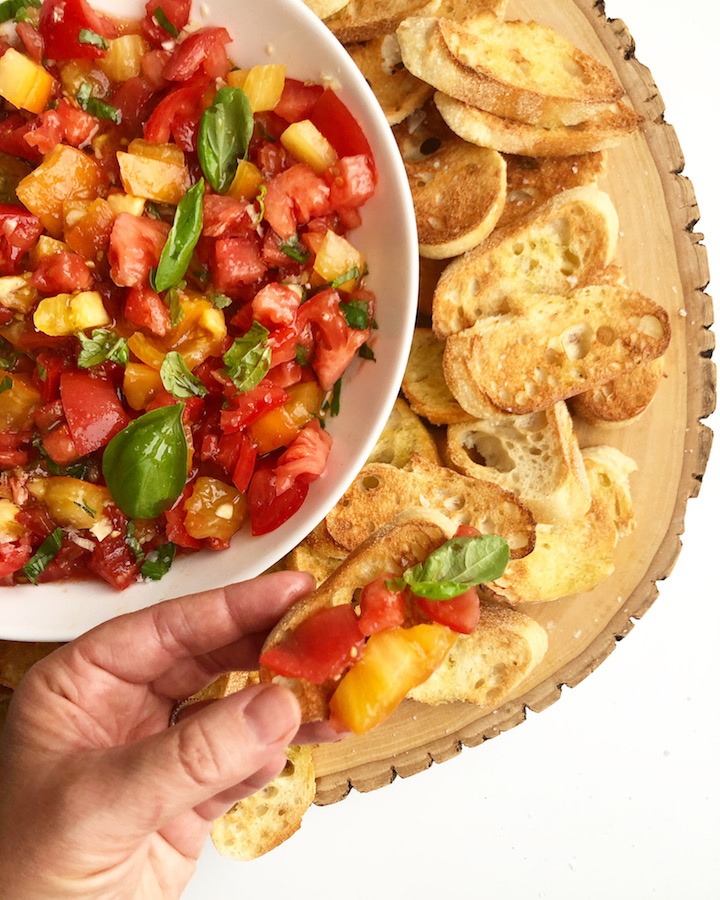 The Best Heirloom Tomato Bruschetta