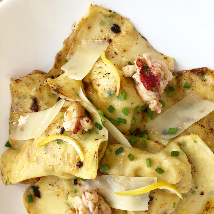 Lobster Ravioli with Garlic Browned Butter Sauce