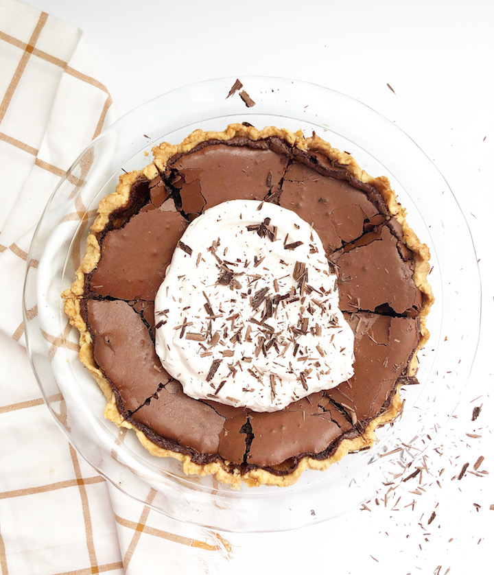 Chocolate Chess Pie With Homemade Whipped Cream