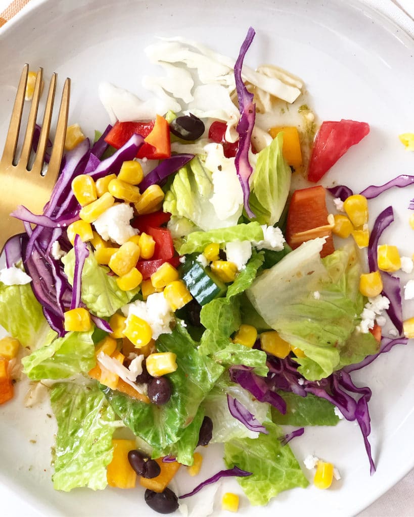 Mexican salad with honey lime vinaigrette