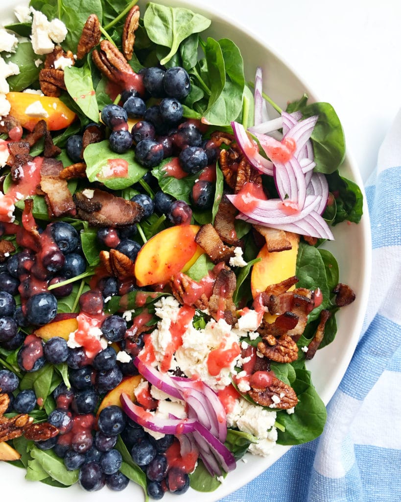 blueberry salad with strawberry dressing