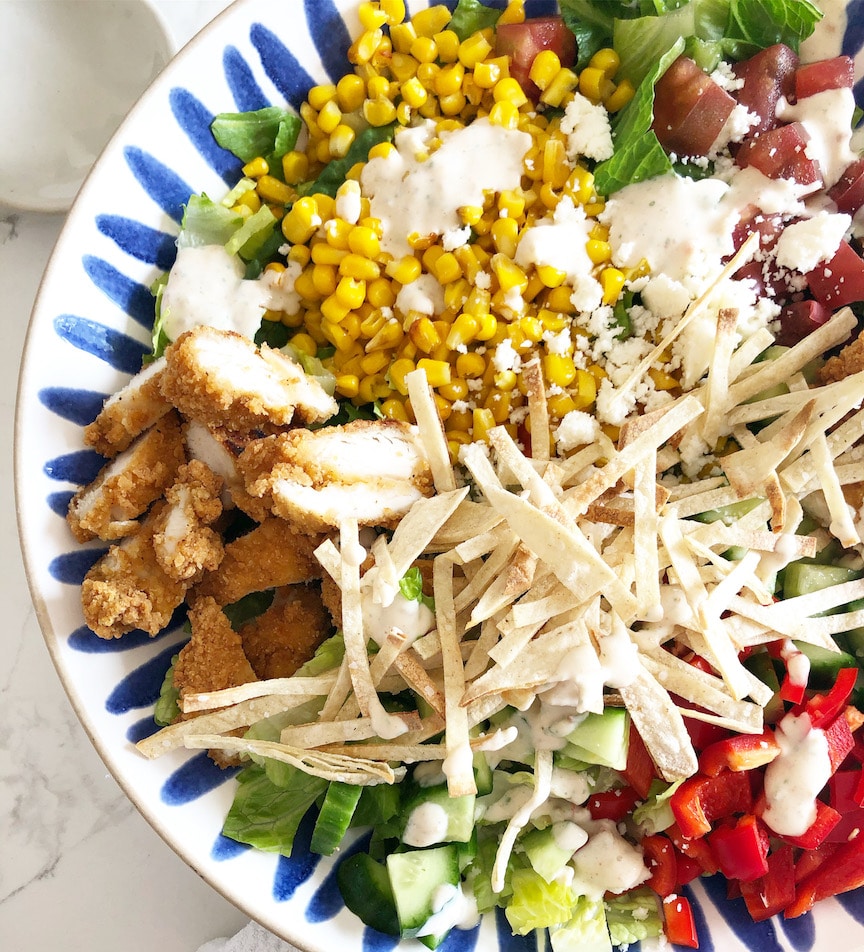 Crispy Chicken Salad With Fiesta Ranch Dressing