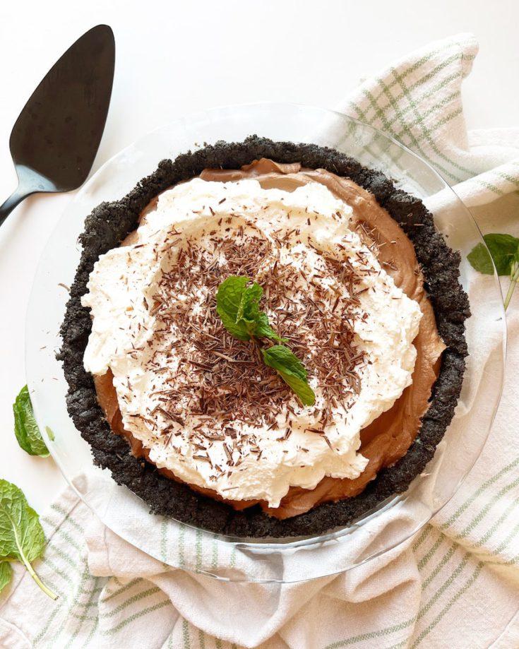 Mint Chocolate Mousse Pie With No Raw Egg