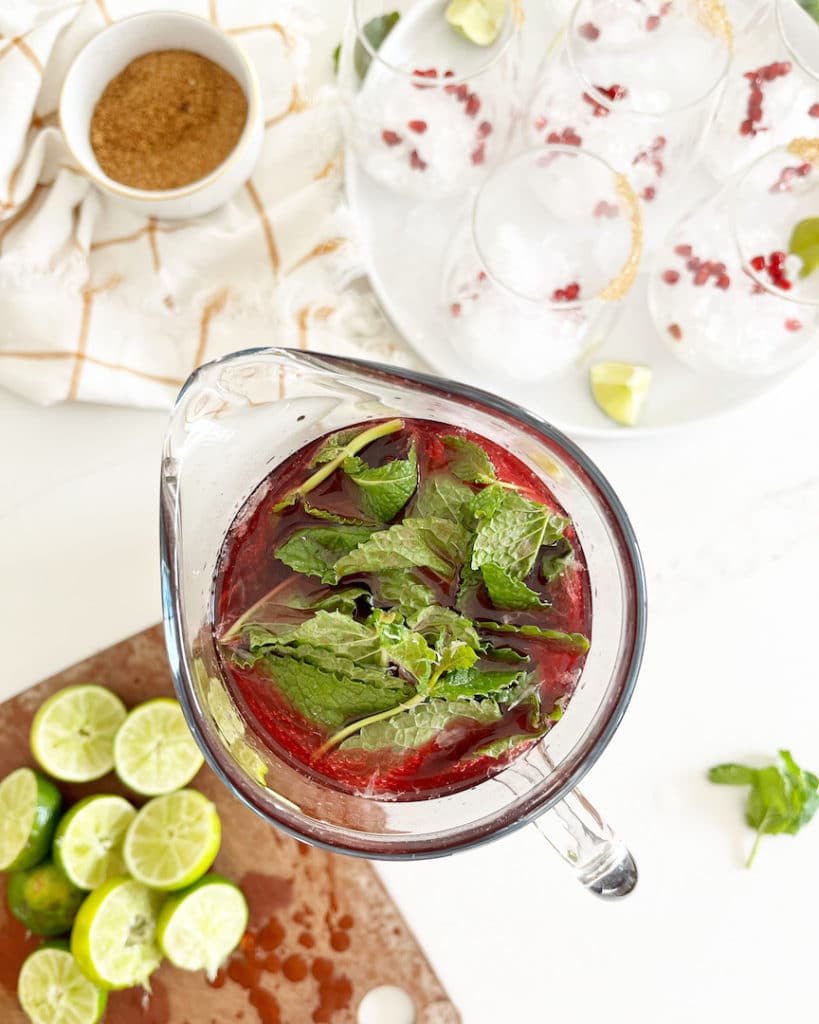 Pomegranate Mojito Mocktail