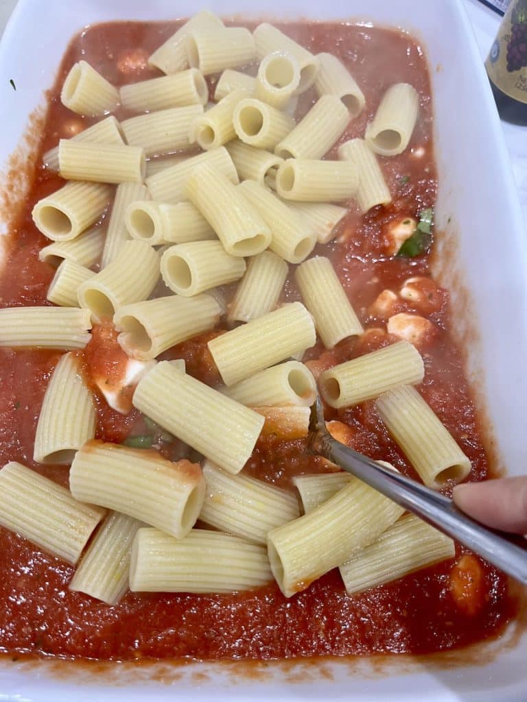 caprese pasta prep 