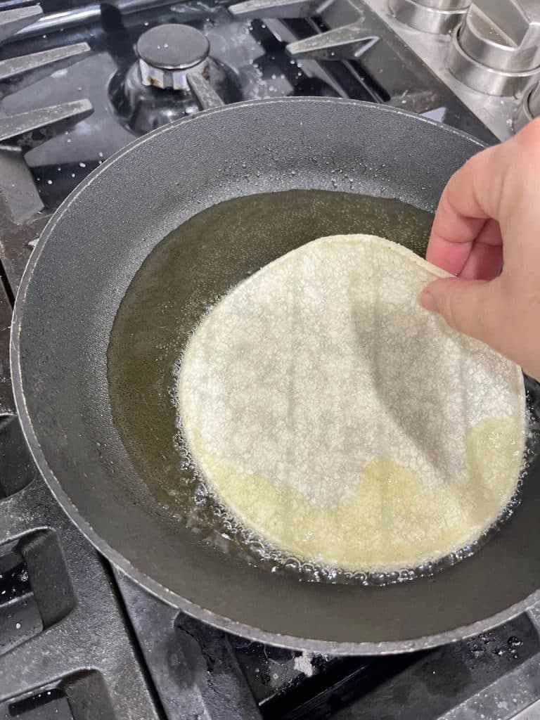 fry the tortilla