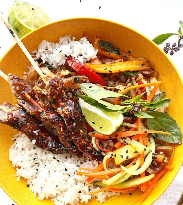 Thai Beef Bowl With Coconut Rice