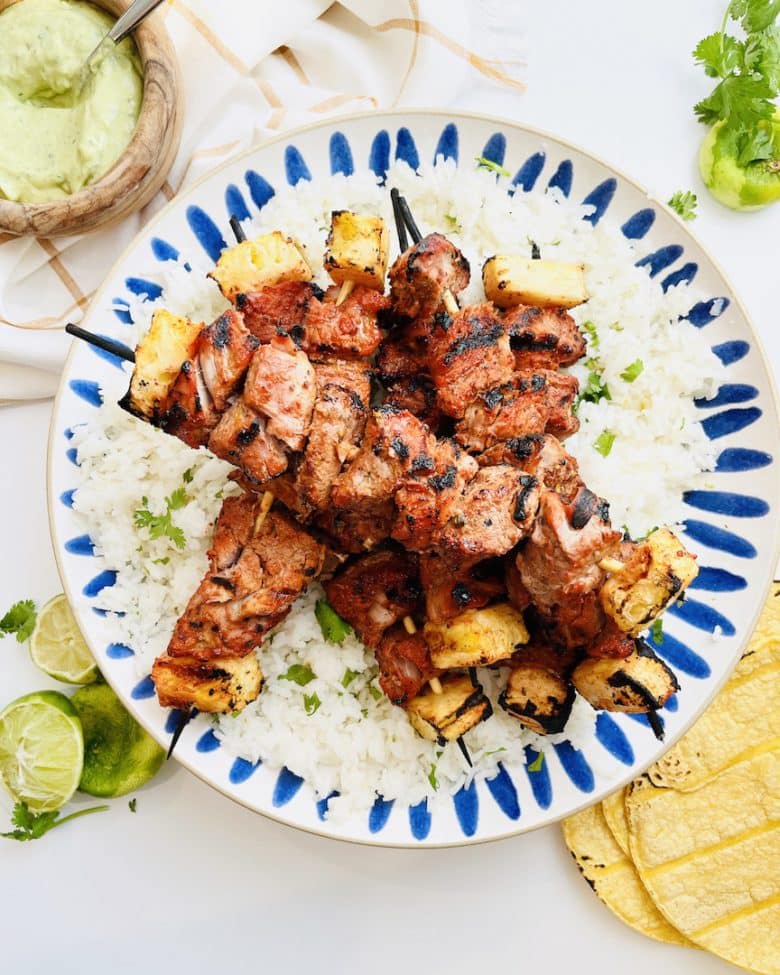Pork Tenderloin Al Pastor Skewers With Avocado Creama More Momma!