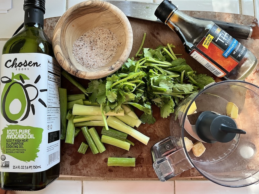 Asian Cilantro Pesto Ingredients