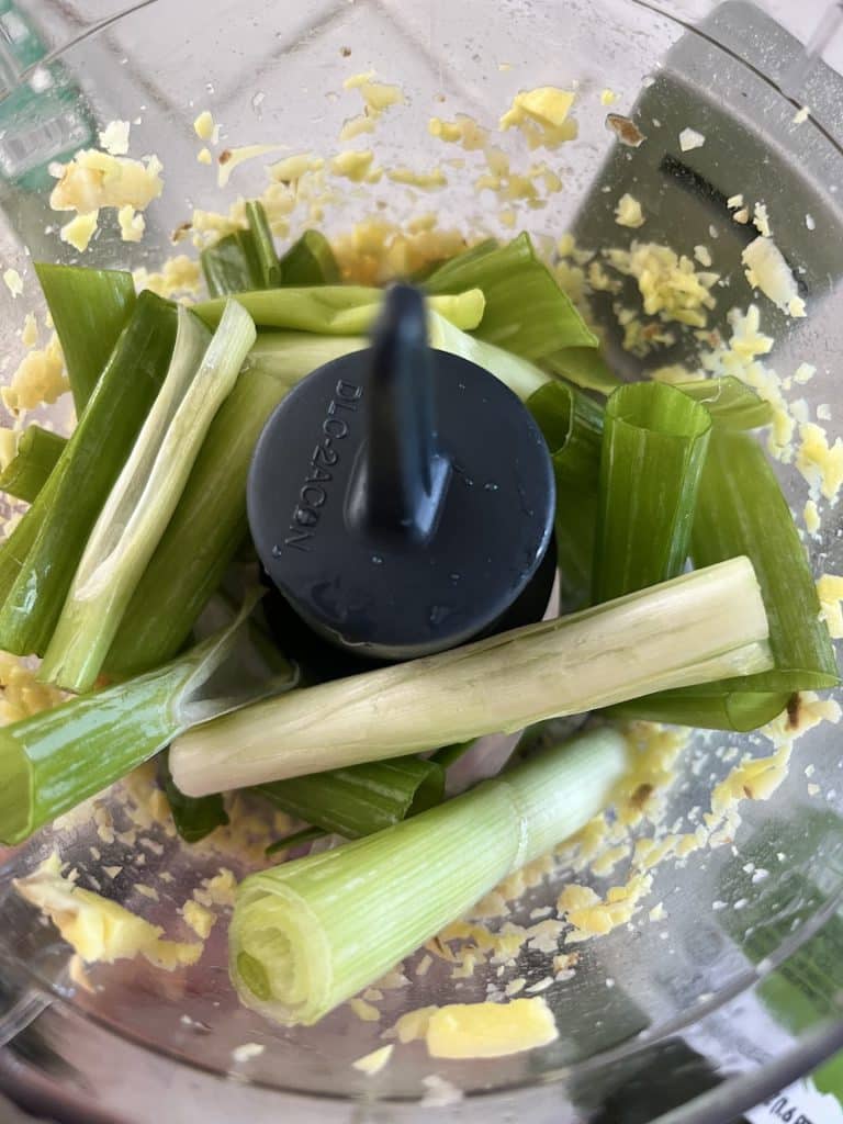 making the cilantro pesto