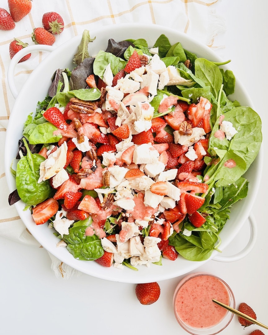 Strawberry Chicken Salad With Homemade Strawberry Dressing