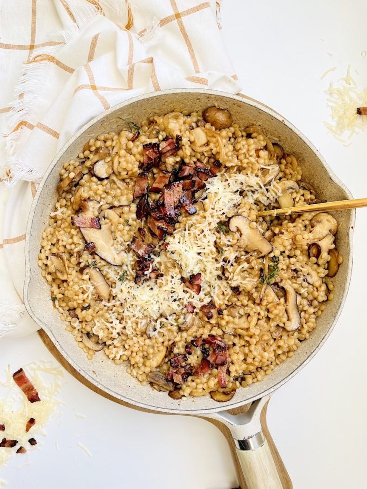 Creamy Israeli Cous Cous With Mushrooms and Herbs More Momma!