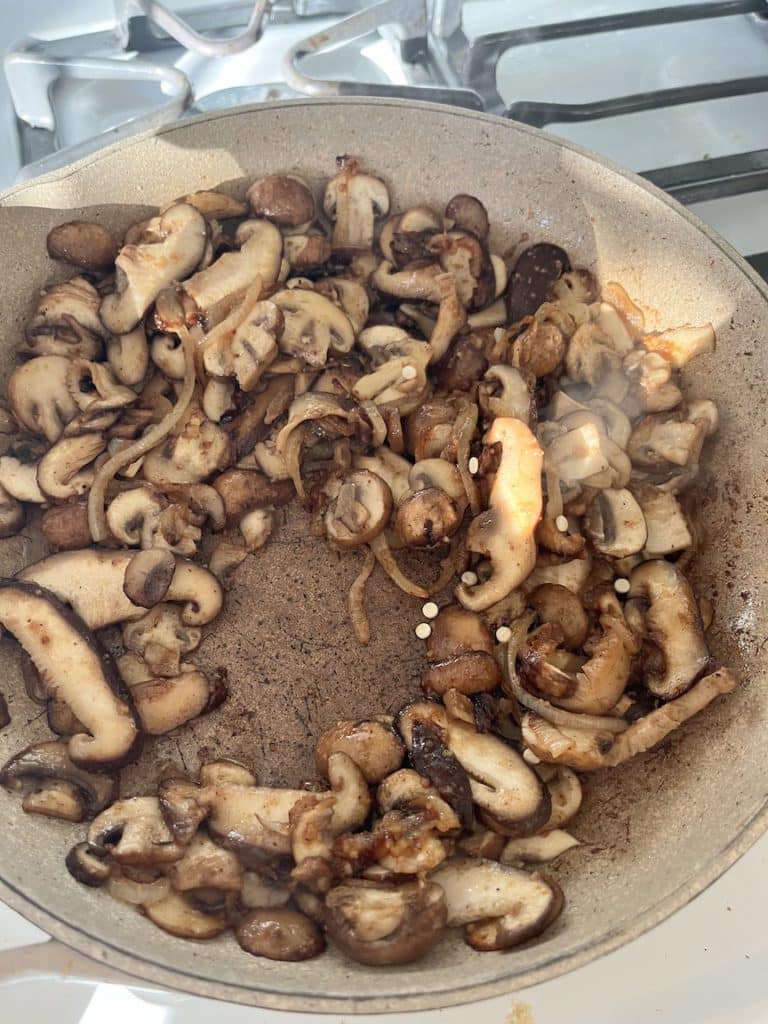 cooked mushrooms and onions