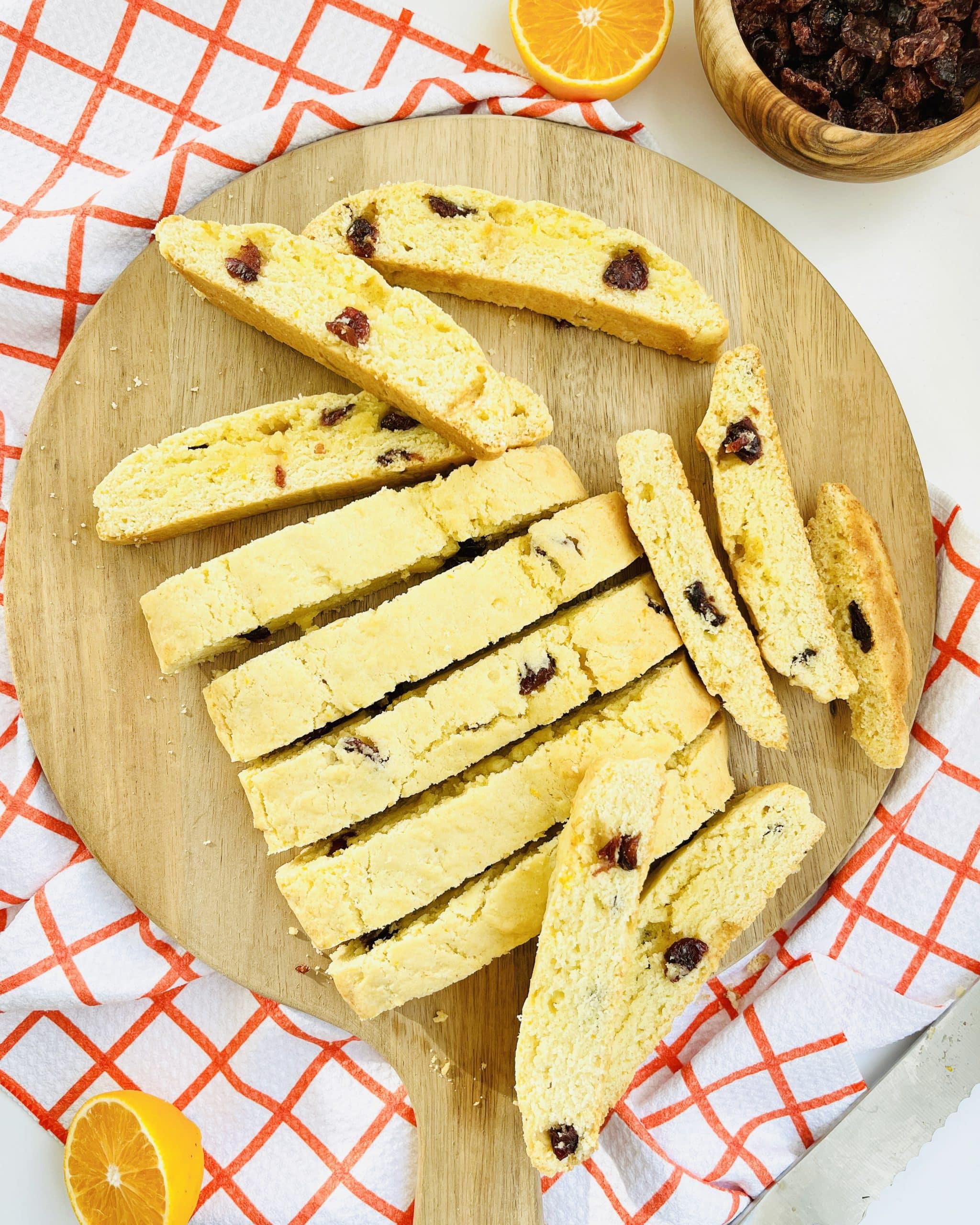 Cranberry Orange Biscotti (Baked Once)