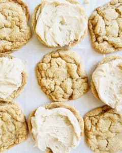 brown butter frosting stuffed cookies