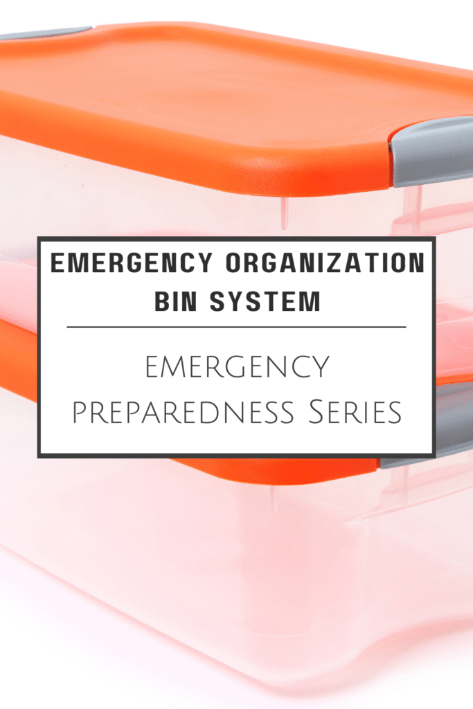 emergency organization bin system