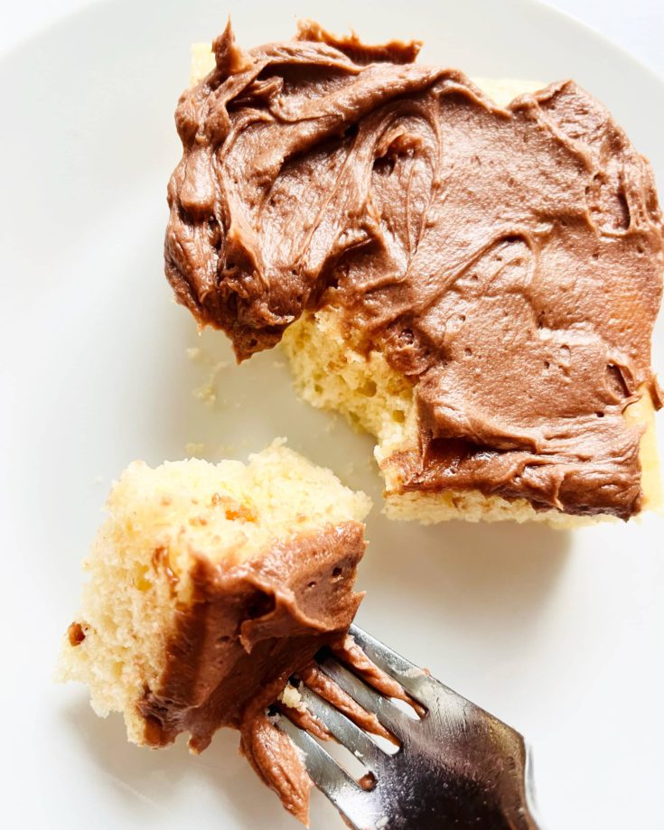 peanut butter cake with chocolate buttercream frosting