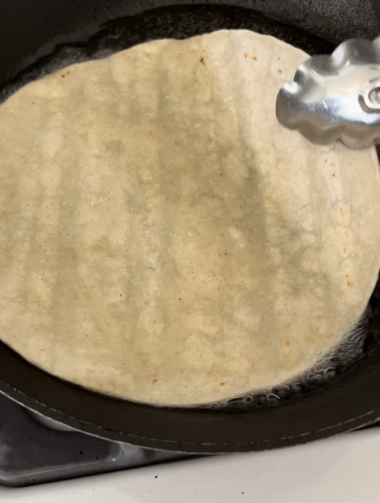 flash frying tortillas